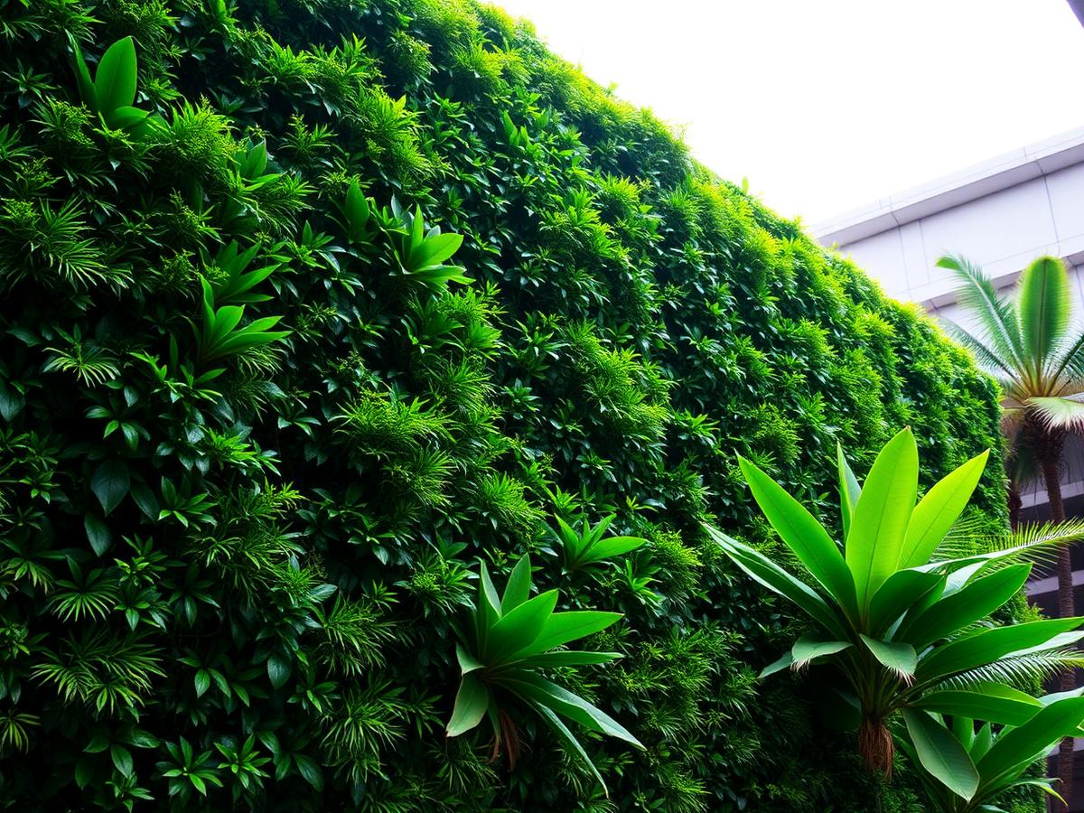 Vertical garden on a building facade